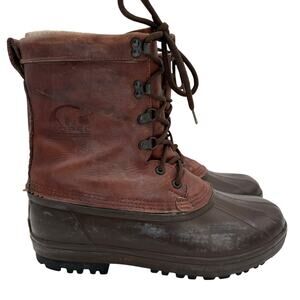 Sorel Men's Caribou Leather Winter Boots Size 10